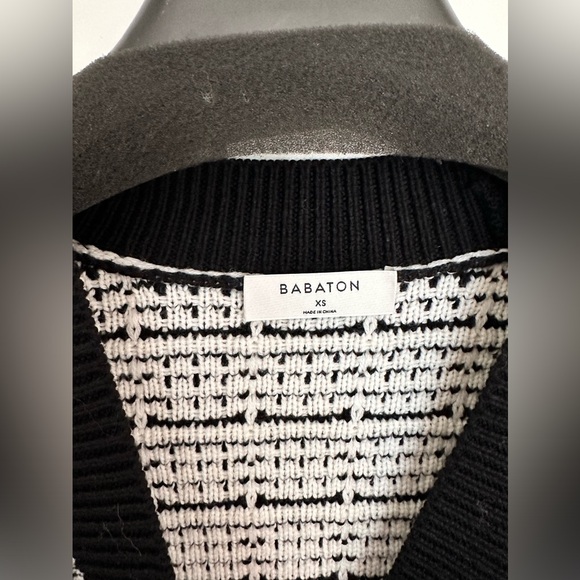Aritzia Babaton Lacer Cardigan in Espace/ Black Overized Italian Merino Wool - Picture 4 of 5